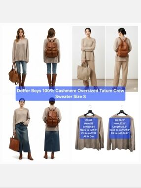 Doffer Boys 100% Cashmere Oversized Tatum Crew Size S